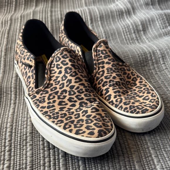 Vans Shoes - Vans Leopard Print Slip-On in Black and Tan